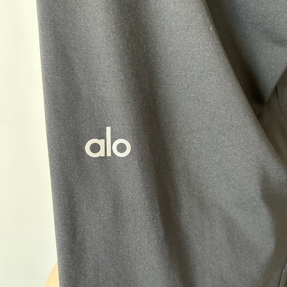 [M] Alo Yoga Women’s Black Running High Waist Trinity Legging Front Tie Waist - Picture 7 of 8